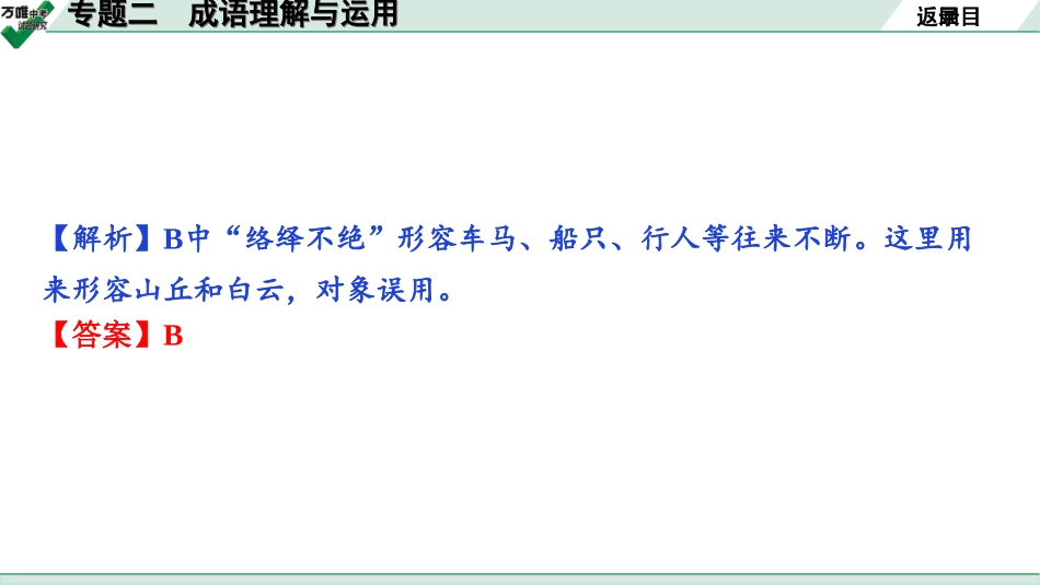 中考淄博语文1.第一部分  基础知识积累与运用_2.专题二  成语理解与运用_专题二　成语理解与运用.ppt_第3页