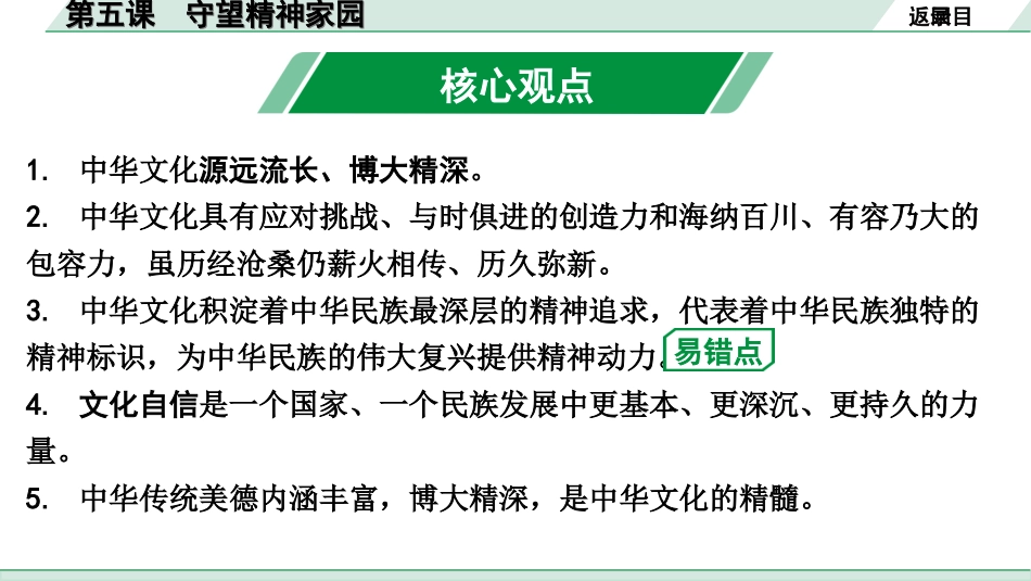 中考天津道法1.第一部分   考点研究_5. 九年级（上册）_3. 第三单元　文明与家园_1. 第五课　守望精神家园.ppt_第2页