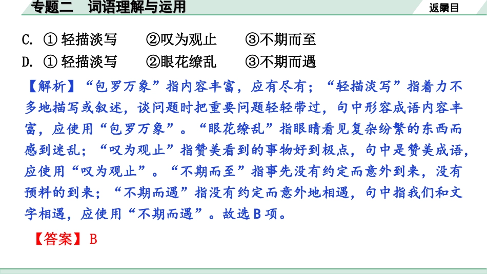 中考长沙语文1.第一部分  积累与运用_专题二  词语理解与运用_专题二　词语理解与运用.ppt_第3页