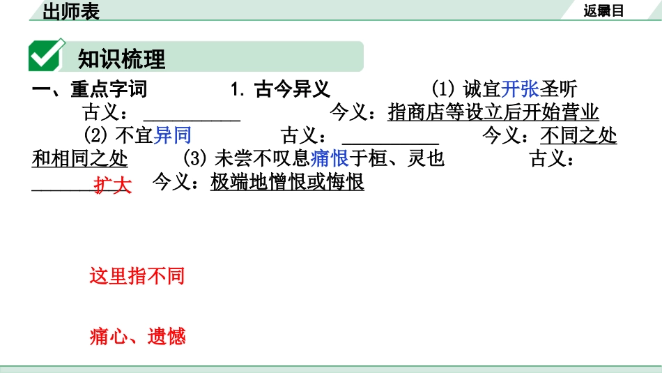 中考内蒙古语文2.第二部分  古诗文阅读_3.专题三  文言文三阶攻关_1.一阶  教材关——39篇文言文梳理及训练_教材39篇文言文梳理及训练_第39篇  出师表_出师表（练）.pptx_第2页