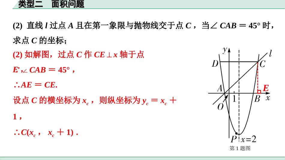 中考内蒙古数学2.第二部分  内蒙古中考题型分层突破_二、重难解答题突破_3.题型十一  二次函数与几何综合题_2.类型二  面积问题.ppt_第2页