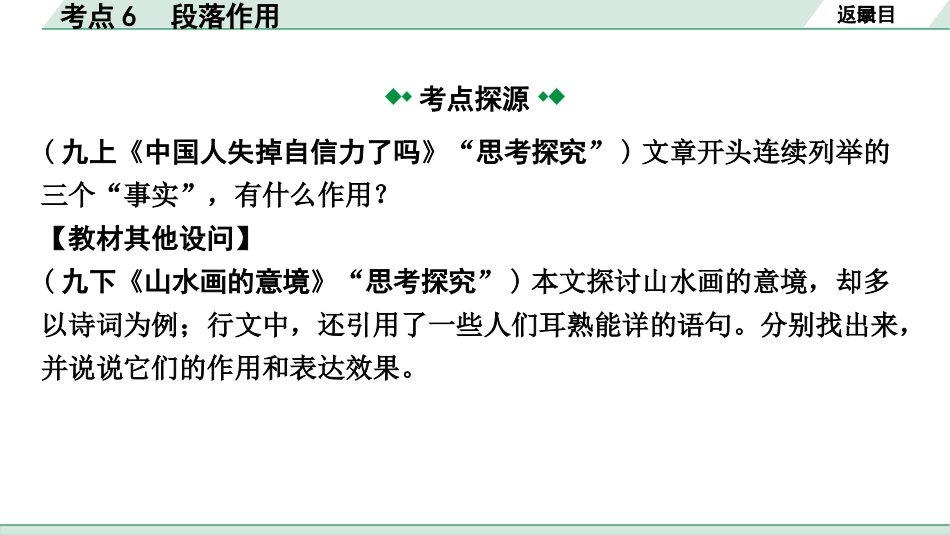 中考沈阳语文3.第三部分  现代文阅读_4.专题四  议论文阅读_考点“1对1”讲练_考点6  段落作用.pptx_第3页