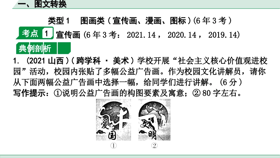 中考山西语文3.第三部分  读·思&读·写_2.专题二  说明性文本阅读与微写作_第二节  说明性微写作_微写作“1对1”讲练_一、图文转换.ppt_第2页