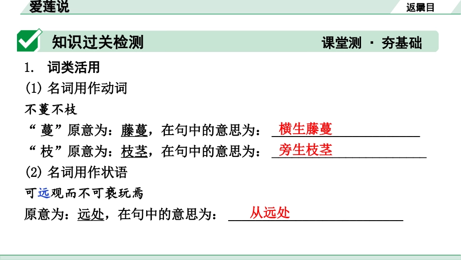 中考昆明语文2.第二部分  古诗文阅读_专题二  文言文阅读_第25篇  短文两篇_爱莲说_爱莲说（练）.ppt_第2页