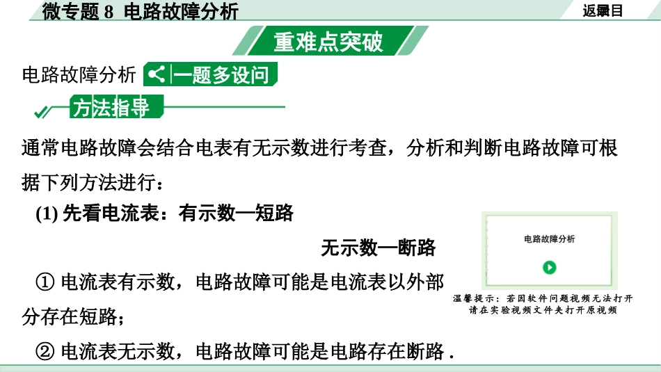 中考江西物理13.第十三讲　电学微专题_08.微专题8  电路故障分析.pptx_第3页