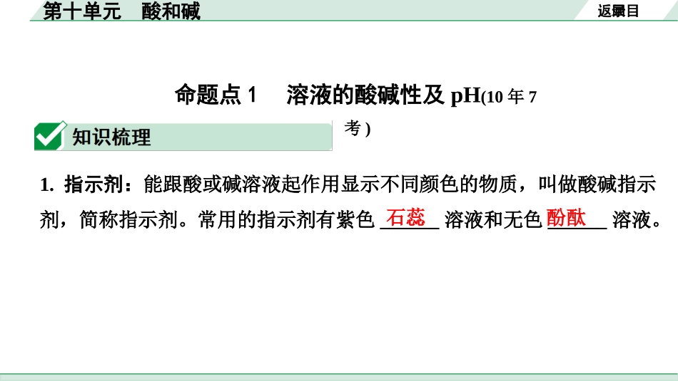 中考长沙化学02.第一部分　长沙中考命题点研究_10.第十单元　酸和碱_01.第十单元　酸和碱.pptx_第2页