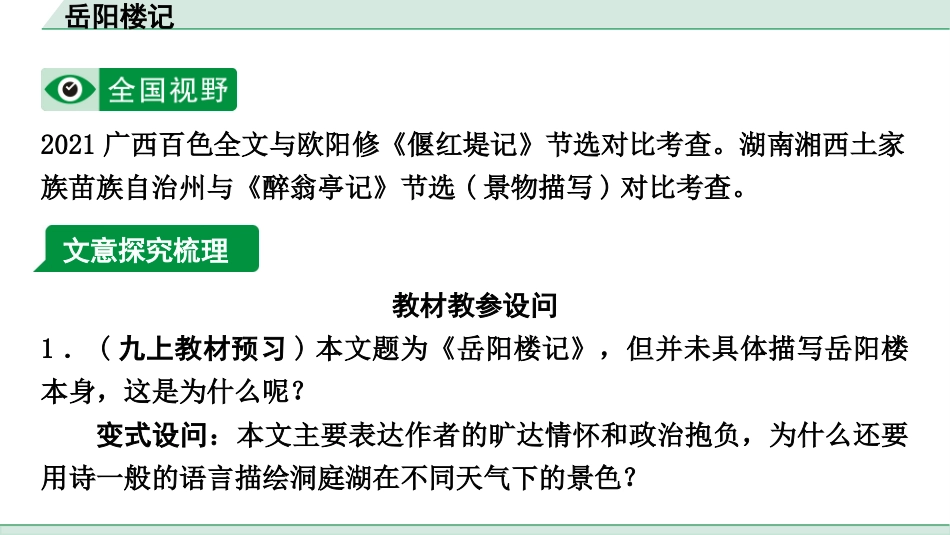 中考重庆语文2.第二部分  古诗文积累与阅读_专题二  课标文言文阅读_课标文言文梳理及训练_第15篇  岳阳楼记_岳阳楼记(练）.pptx_第2页