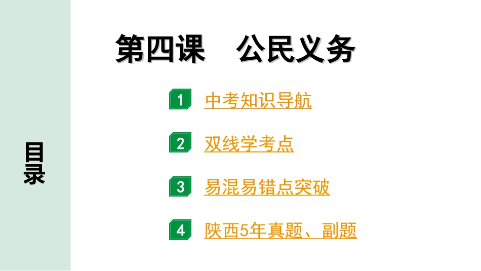 中考陕西道法1.第一部分  考点研究_4.八年级（下册）_2.第二单元  理解权利义务_第四课  公民义务.ppt_第1页