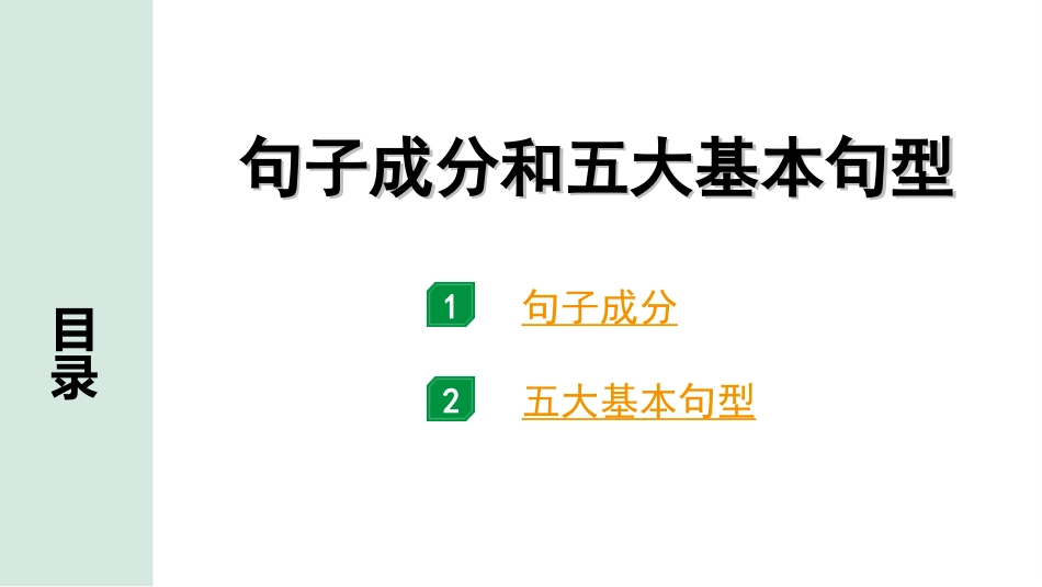 中考内蒙古英语20. 第二部分 句子成分和五大基本句型.ppt_第2页