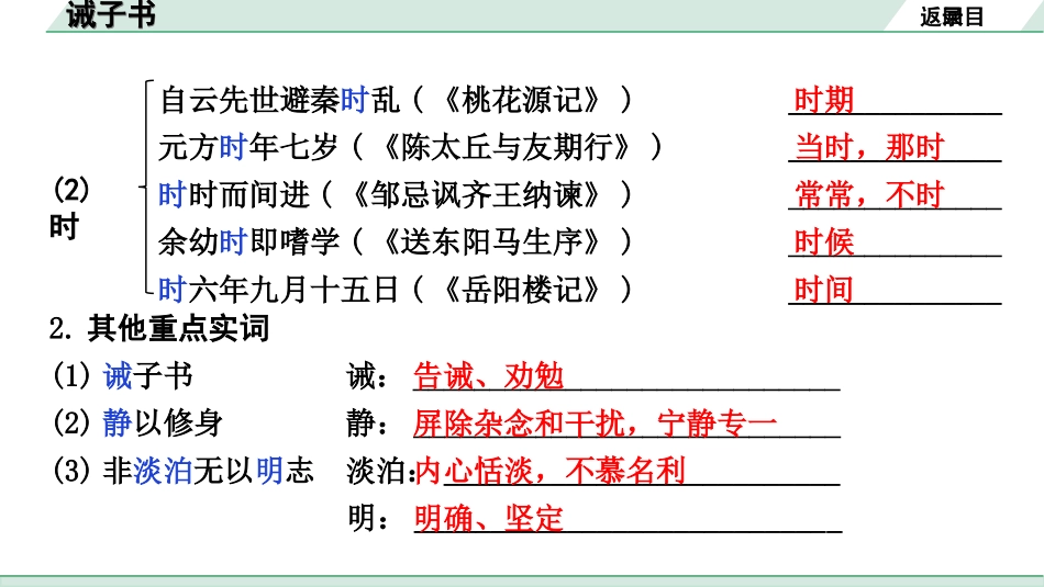 中考昆明语文2.第二部分  古诗文阅读_专题二  文言文阅读_第29篇  诫子书_诫子书（练）.ppt_第3页