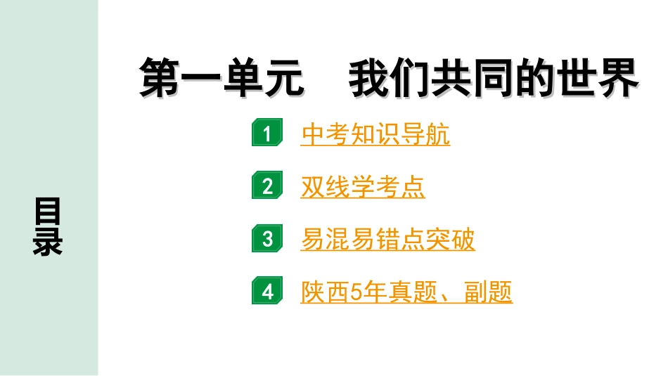 中考陕西道法1.第一部分  考点研究_2.九年级（下册）_1.第一单元　我们共同的世界.ppt_第1页