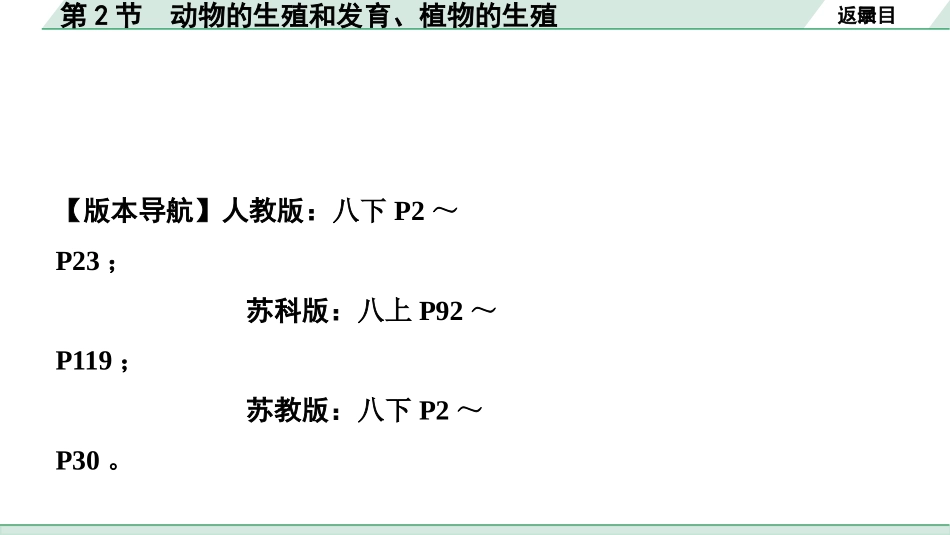 中考陕西生物学01.第一部分  陕西中考考点研究_06.主题六　生物的生殖、发育与遗传_02.第2节　动物的生殖和发育、植物的生殖.pptx_第2页