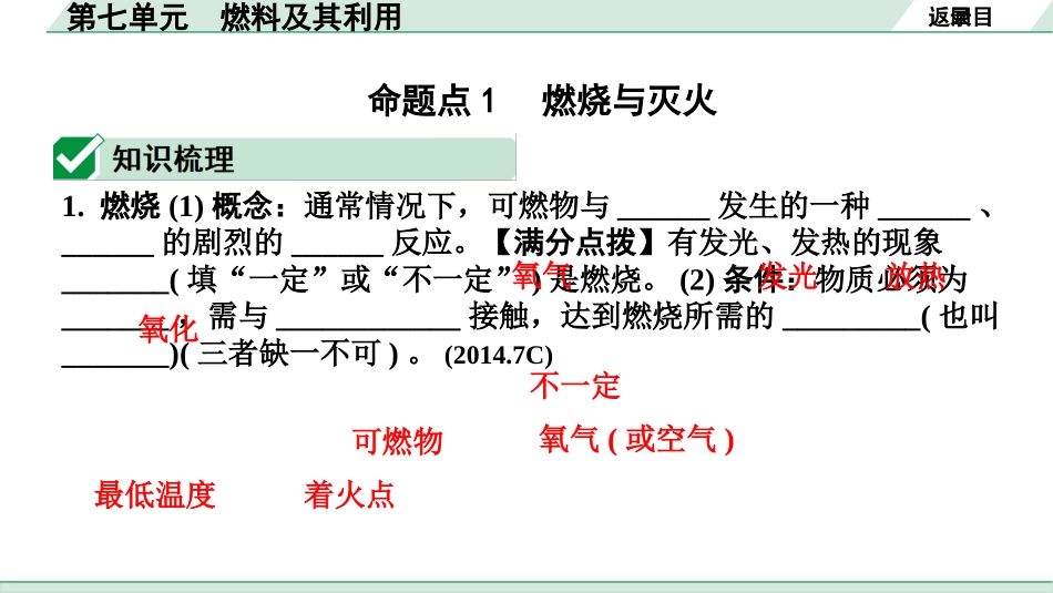 中考长沙化学02.第一部分　长沙中考命题点研究_07.第七单元　燃料及其利用_第七单元　燃料及其利用.pptx_第2页