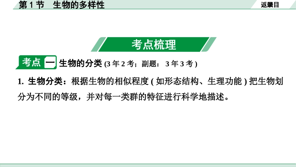 中考陕西生物学01.第一部分  陕西中考考点研究_07.主题七　生物的多样性_01.第1节　生物的多样性.pptx_第3页