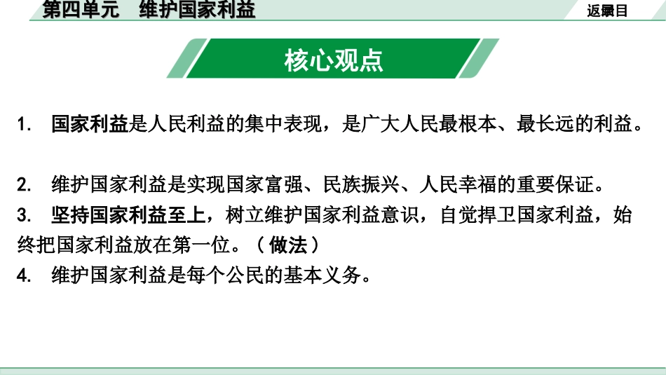 中考天津道法1.第一部分   考点研究_3. 八年级（上册）_4. 第四单元　维护国家利益.ppt_第2页