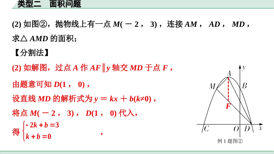 中考湖南数学1.第一部分  湖南中考考点研究_3.第三单元  函数_8.第16课时  二次函数综合题_2.类型二  面积问题.ppt_第3页