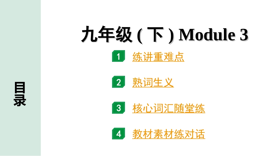 中考陕西英语SHNJ23. 第一部分 九年级(下) Module 3.ppt_第1页