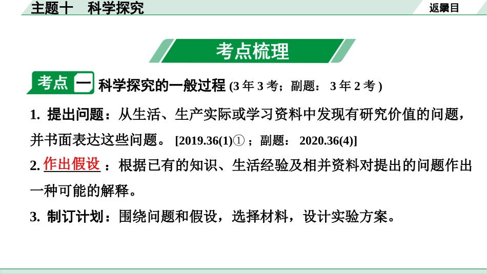 中考陕西生物学01.第一部分  陕西中考考点研究_10.主题十  科学探究_主题十  科学探究.pptx_第3页