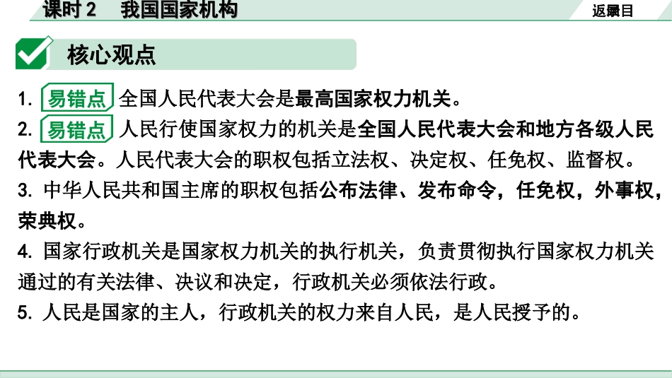 中考内蒙古道法速记本_4.八年级(下册)_3.第三单元　人民当家作主_课时2　我国国家机构.ppt_第3页