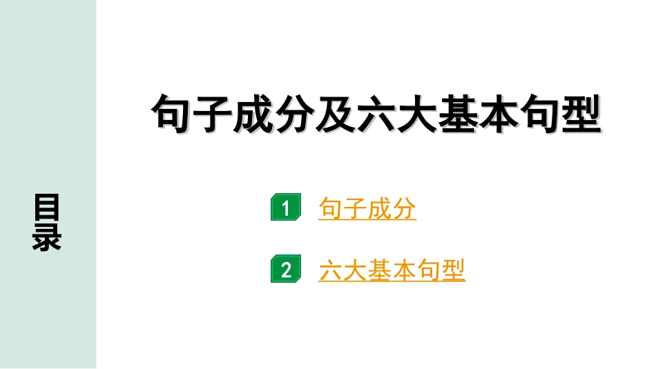 中考江西英语24. 第二部分 句子成分及六大基本句型.ppt_第1页