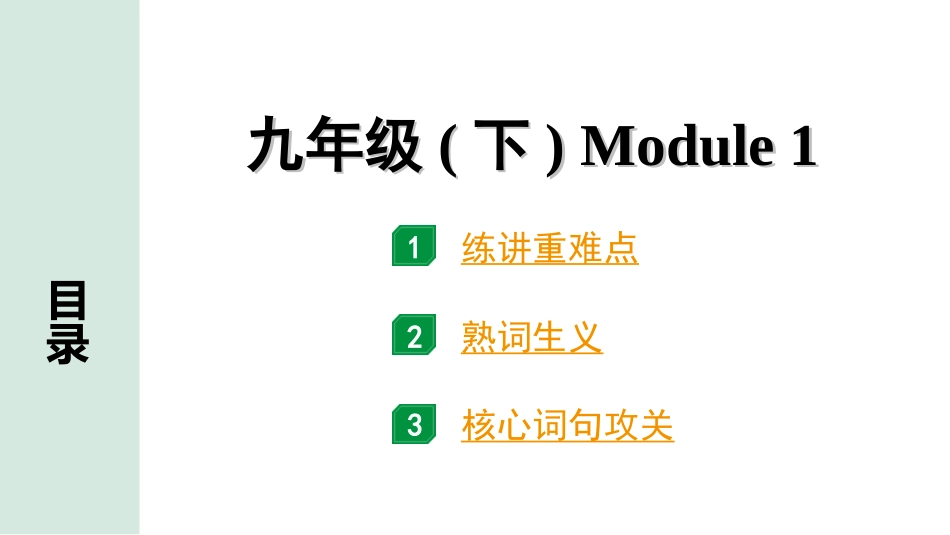 中考沈阳英语SHNJ17. 第一部分 九年级(下)Module 1.ppt_第1页