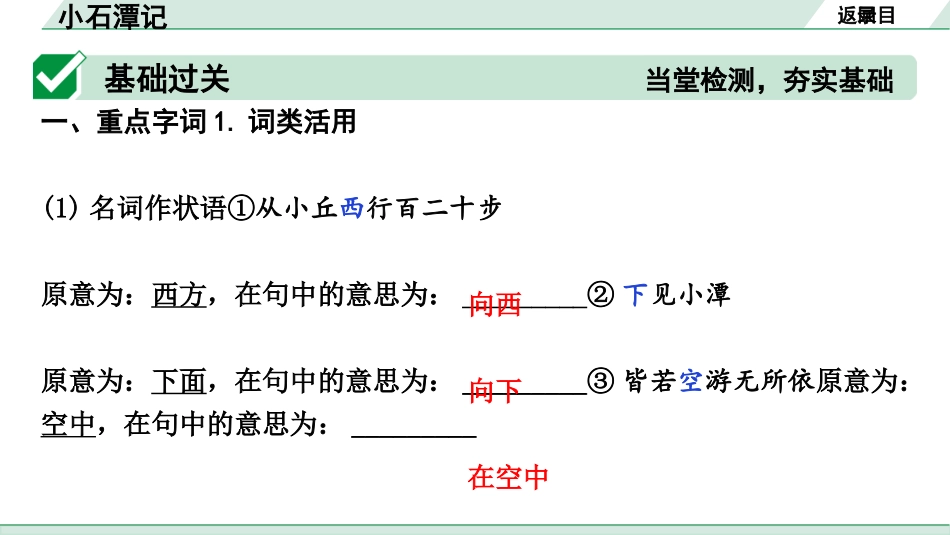 中考沈阳语文2.第二部分  古诗文阅读_2.专题二  文言文阅读_1.一阶 课标文言文梳理及训练_10.小石潭记_小石潭记（练）.pptx_第2页