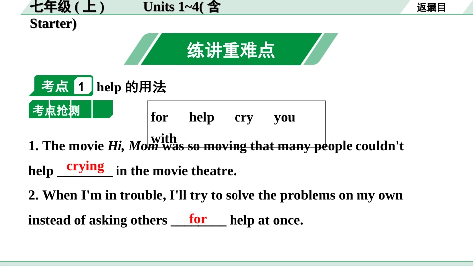 中考江西英语01. 第一部分 七年级（上）Units 1－4（含Starter）.ppt_第2页