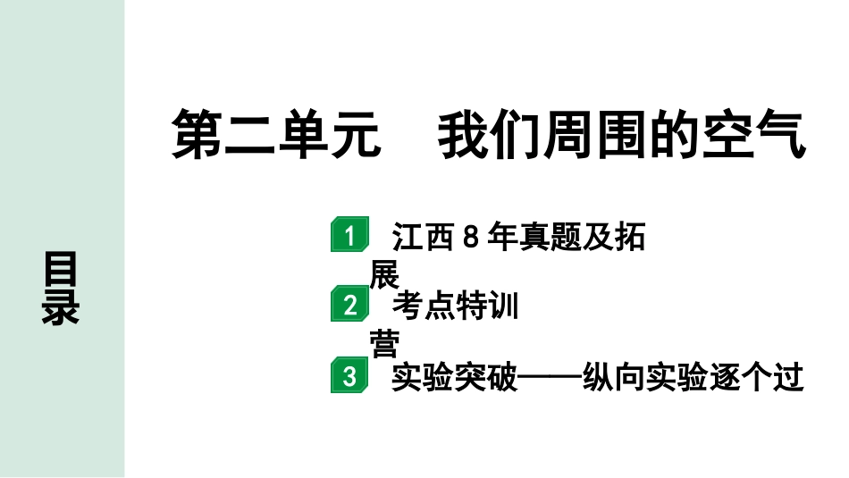 中考江西化学02.第一部分  江西中考考点研究_02.第二单元  我们周围的空气_第二单元  我们周围的空气.pptx_第1页