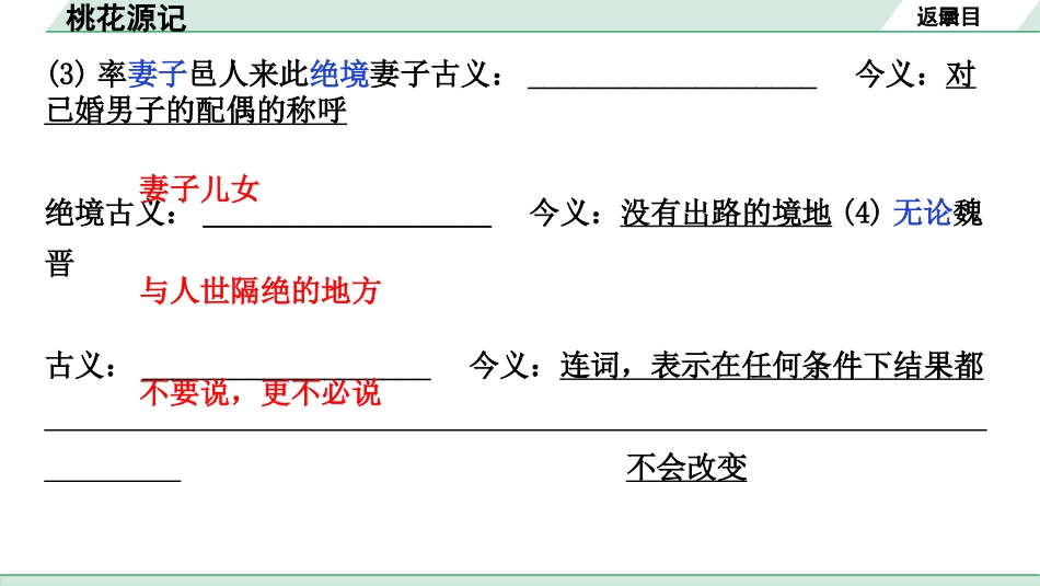 中考沈阳语文2.第二部分  古诗文阅读_2.专题二  文言文阅读_1.一阶 课标文言文梳理及训练_9.桃花源记_桃花源记（练）.pptx_第3页