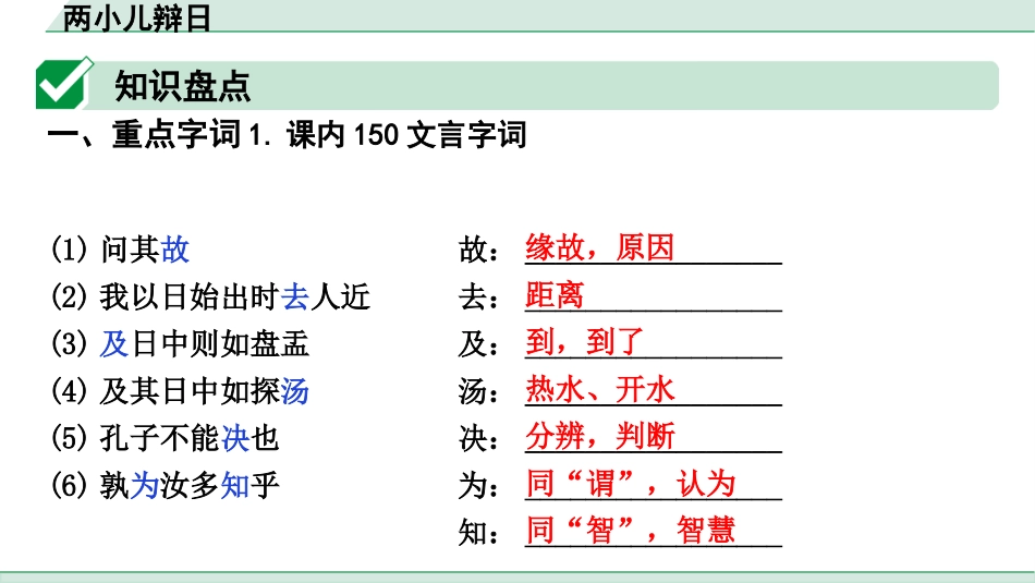 中考上海语文1.第一部分  古诗文阅读_3.专题三  课内文言文阅读_第34篇  两小儿辩日.pptx_第3页