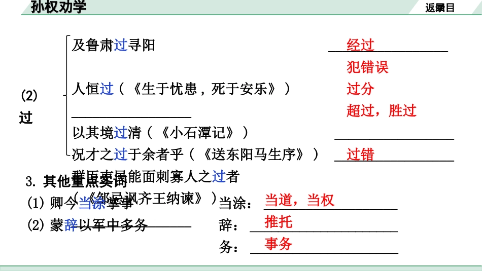 中考昆明语文2.第二部分  古诗文阅读_专题二  文言文阅读_第23篇  孙权劝学_孙权劝学（练）.ppt_第3页