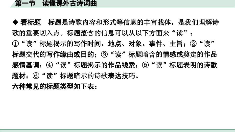 中考内蒙古语文2.第二部分  古诗文阅读_2.专题二  课外古诗词曲鉴赏_第一节  读懂课外古诗词曲.ppt_第2页