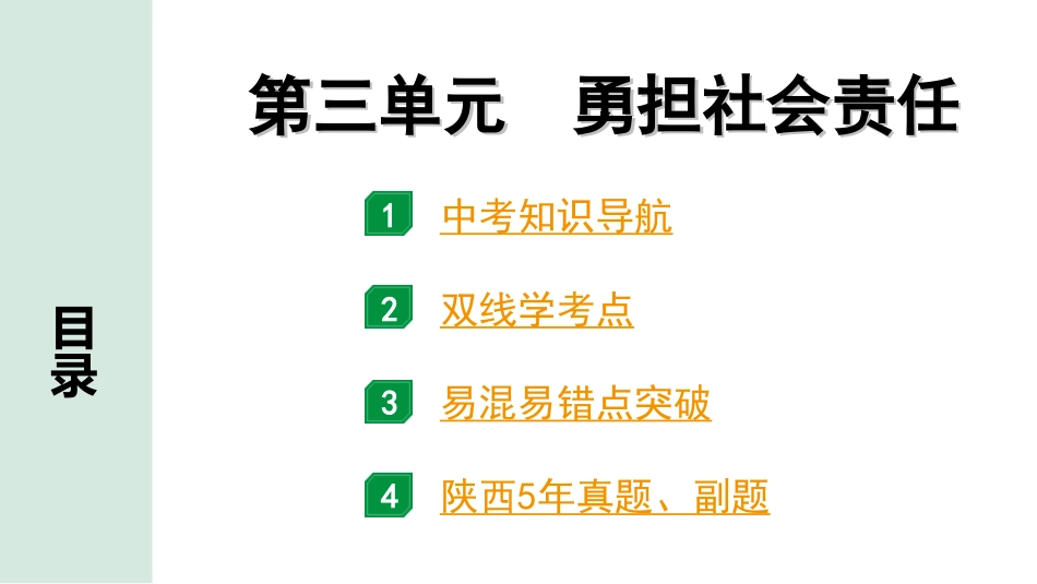 中考陕西道法1.第一部分  考点研究_3.八年级（上册）_3.第三单元  勇担社会责任.ppt_第1页