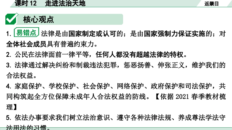 中考宁夏道法速查本_1.第一部分  考点研究_2.法律板块_课时12　走进法治天地(七下第四单元).ppt_第3页