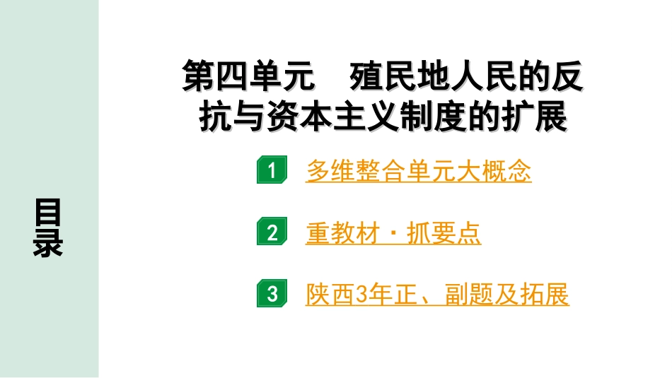 中考陕西历史1.第一部分    陕西中考考点研究_2.板块二  世界近代史_4.第四单元  殖民地人民的反抗与资本主义制度的扩展.ppt_第2页