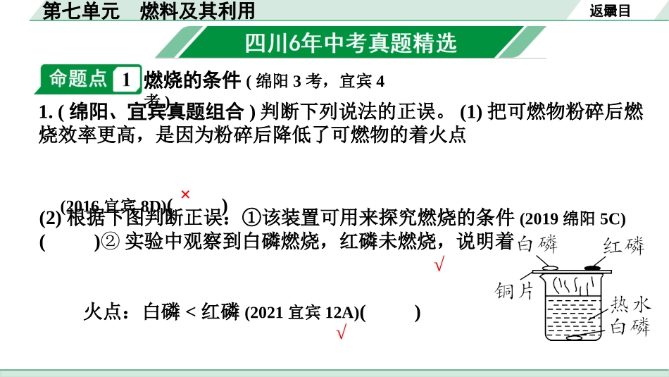 中考四川化学02.第一部分  四川中考考点研究_07.第七单元   燃料及其利用_第七单元　燃料及其利用.pptx_第2页