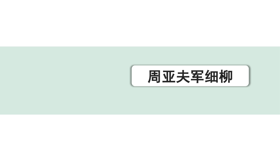 中考浙江语文2.第二部分 阅读_5.专题五  课外文言文三阶攻关_1.一阶  必备知识———课内文言字词积累_一、教材7~9年级文言文课下注释随文练_第21篇 周亚夫军细柳_周亚夫军细柳（练）.pptx_第1页