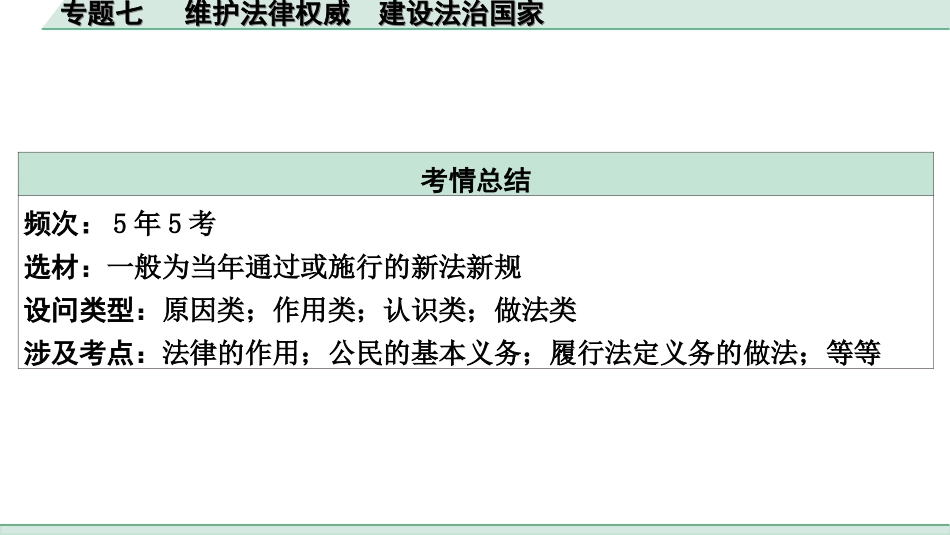 中考宁夏道法速查本_3.第三部分  热点研究_7.专题七　 维护法律权威　建设法治国家.ppt_第3页