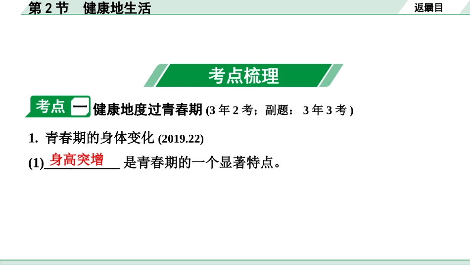 中考陕西生物学01.第一部分  陕西中考考点研究_09.主题九  健康的生活_02.第2节　健康地生活.pptx_第3页