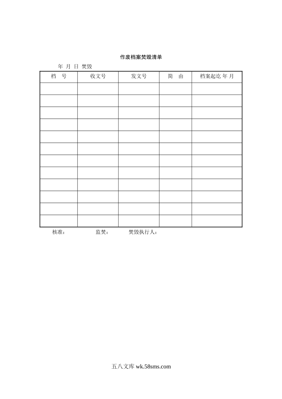 作废档案焚毁清单.doc_第1页