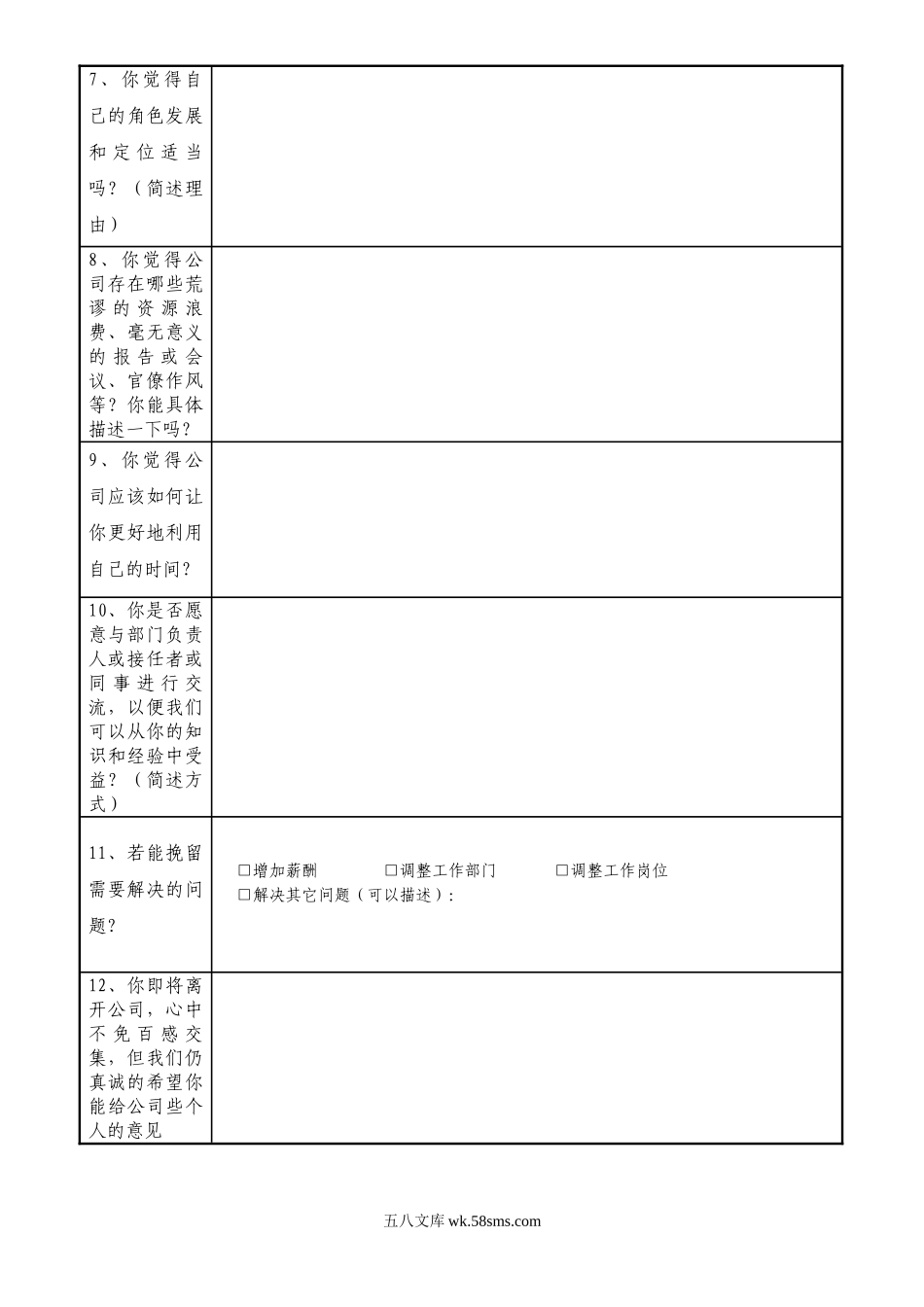 员工离职面谈记录表.doc_第2页