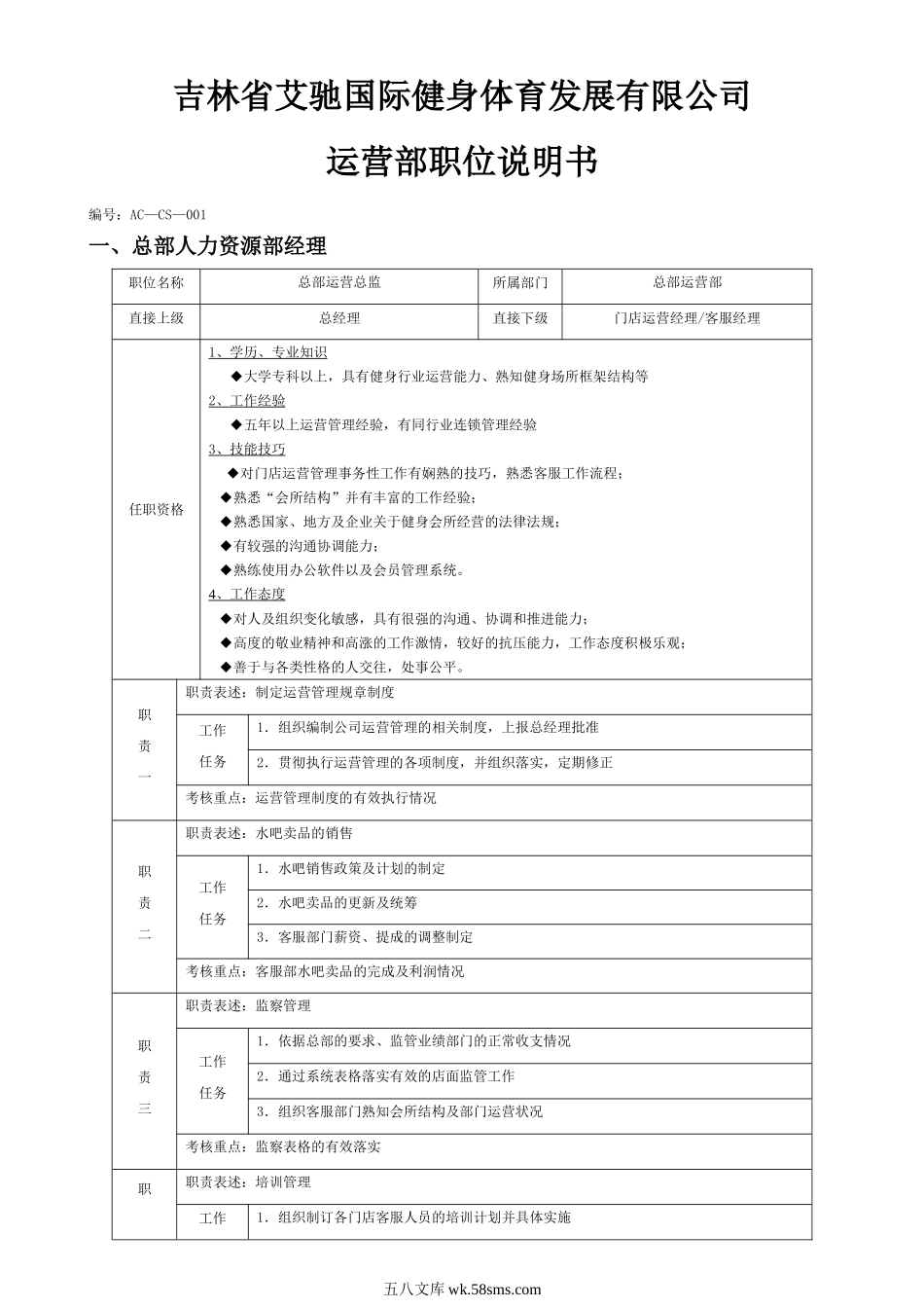 运营部职位说明书.doc_第1页