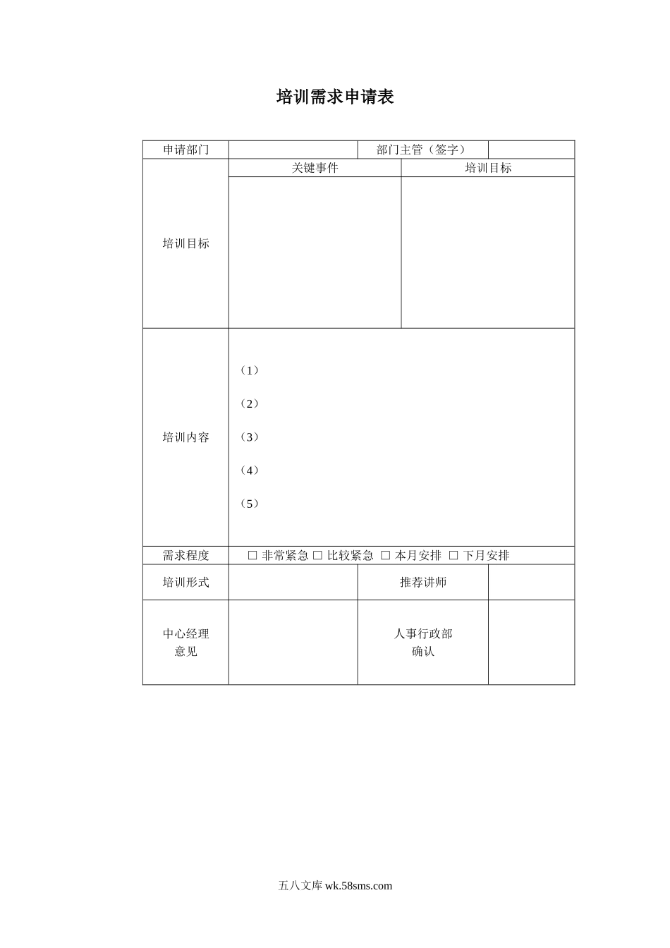 培训需求申请表.doc_第1页