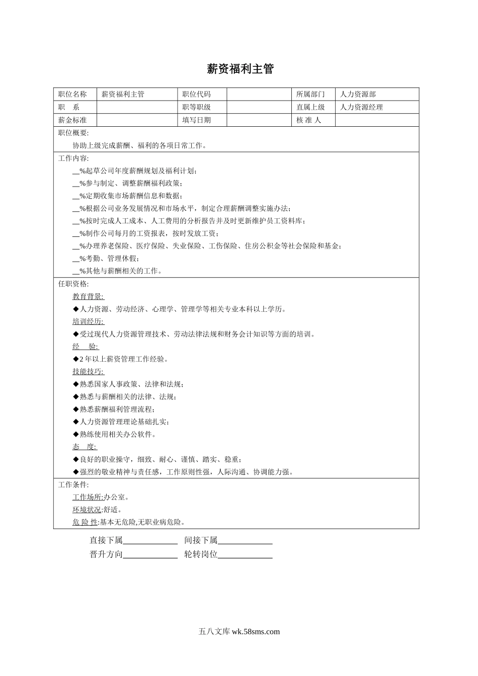 薪资福利主管.doc_第1页