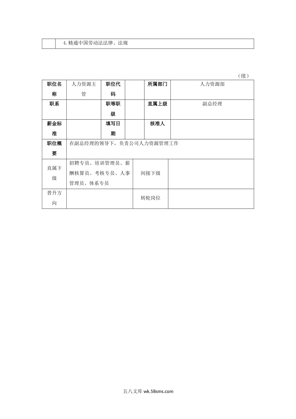 人力资源部各岗位岗位说明书.doc_第3页