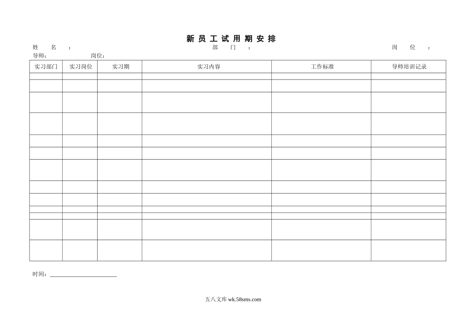 【工具表格】新员工试用期培养计划表.doc_第2页