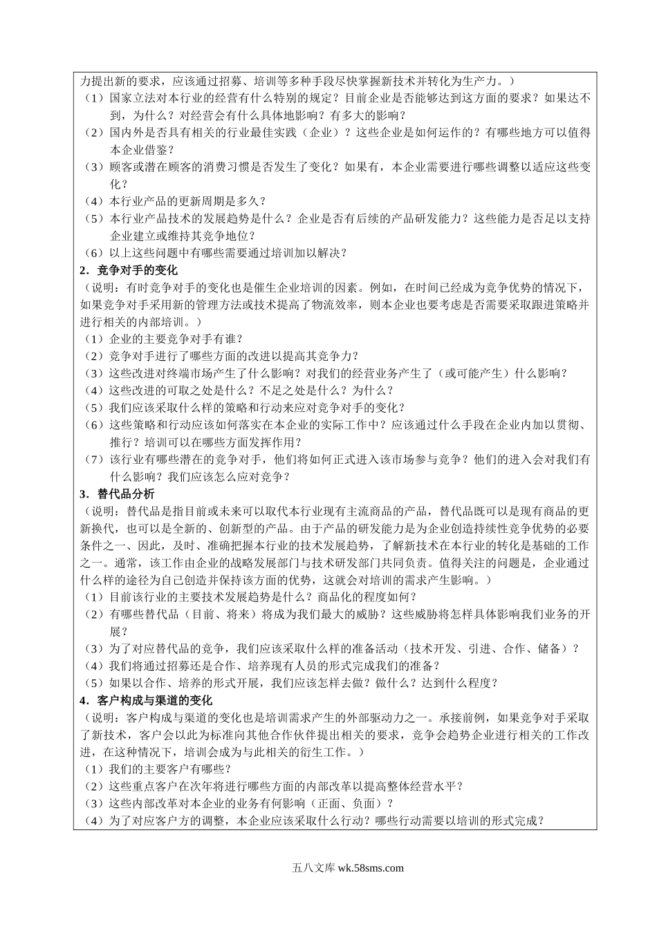 制定年度培训计划时需要的问题清单.doc_第2页