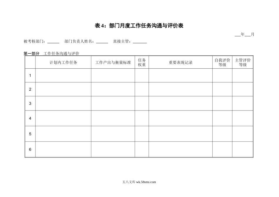 部门-月度-计划&评价表.doc_第1页