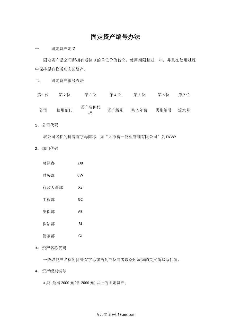 固定资产编号方法.docx_第1页