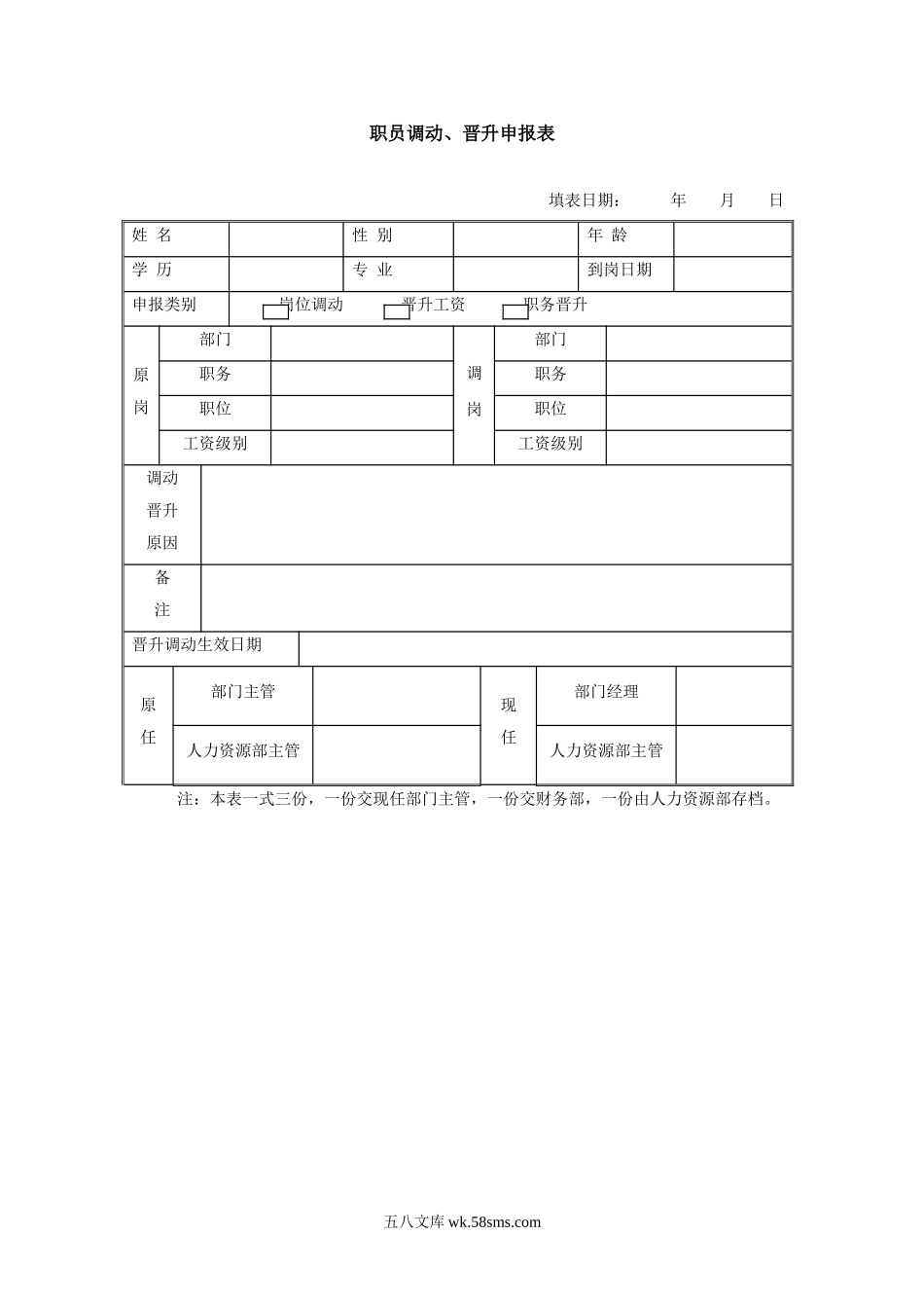 职员调动晋升申报表.doc_第1页